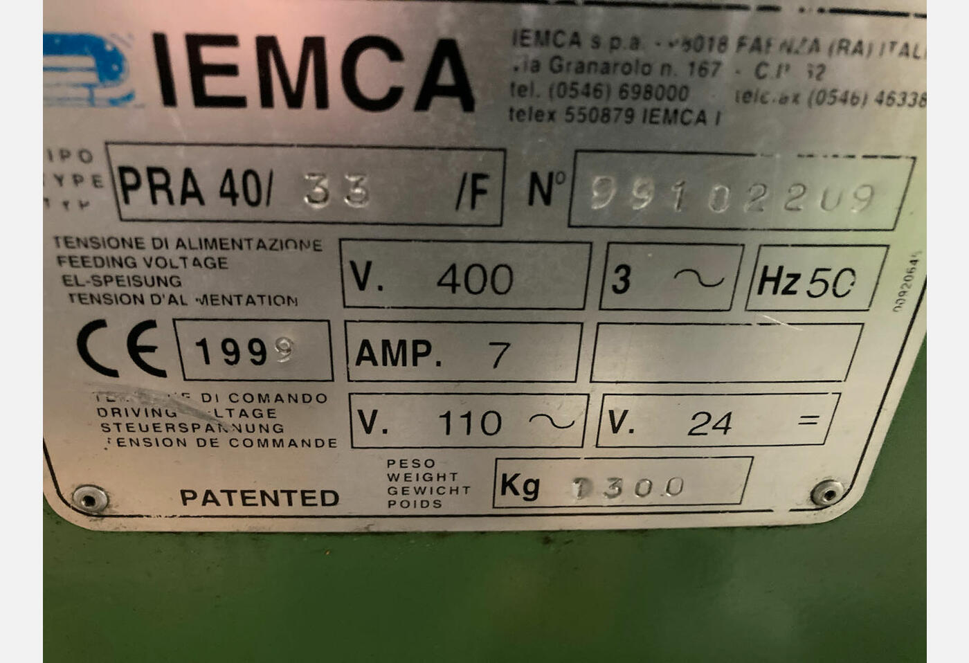 EX01 BARLOADER IEMCA PRA 40 33 F